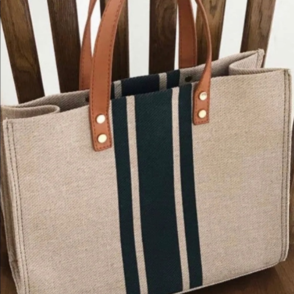 Striped Canvas Tote